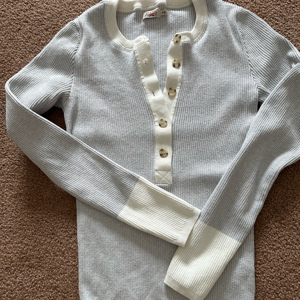 Faherty Women’s Half-Button Cotton/Cashmere Sweater SMALL